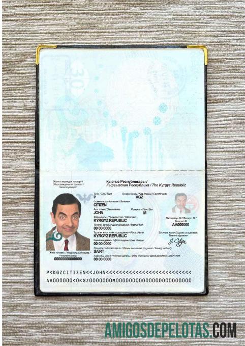 Foto do passaporte do Quirguistão amostra